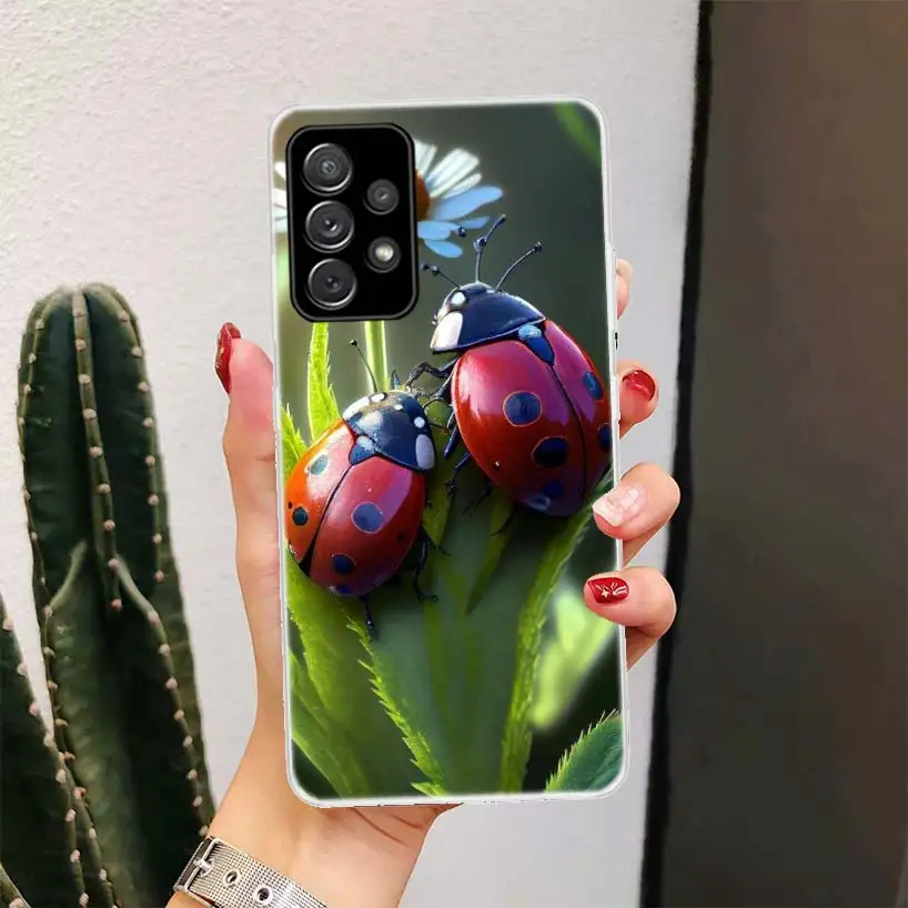 Чехол с семизвездочной божьей коровкой для Samsung Galaxy A15 A14 A13 A12 A55 A54 A53 A52 A32 A35 A34 A33 A25