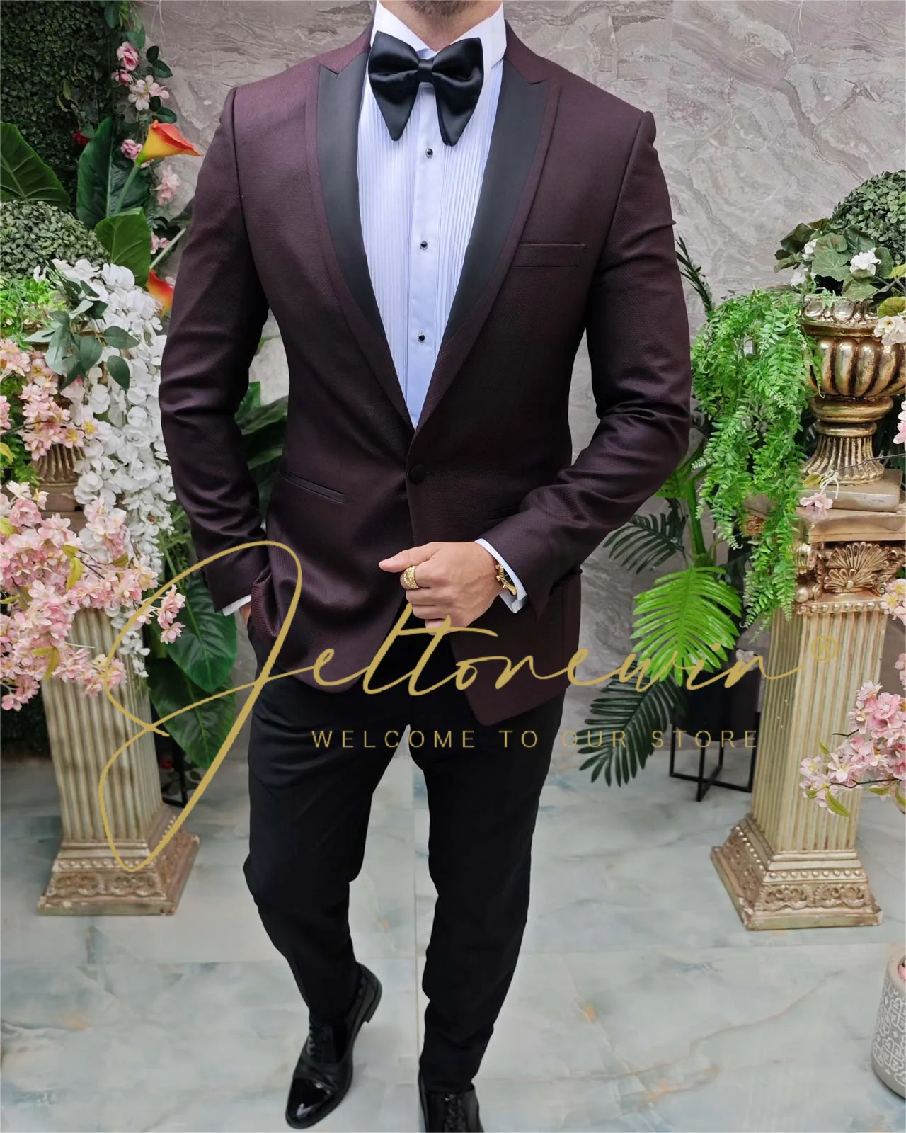 Мужской костюм из двух предметов (куртка + брюки) легкий блейзер обычный смокинг