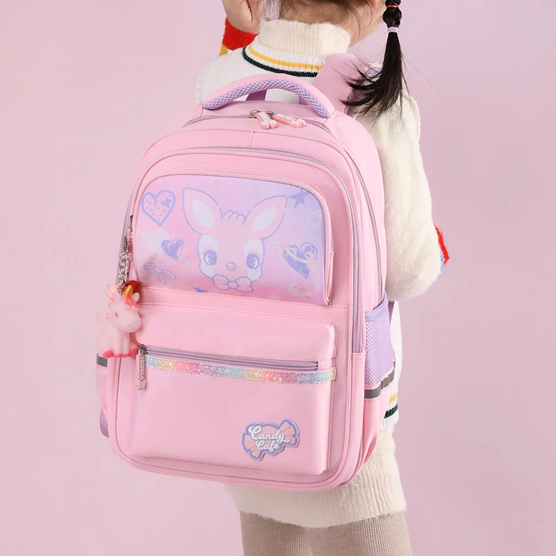 Children Cute Cartoon Deer Backpacks New Girls Princess Fashion Lightweight Schoolbags Primary School Student Sweet Bag Mochilas