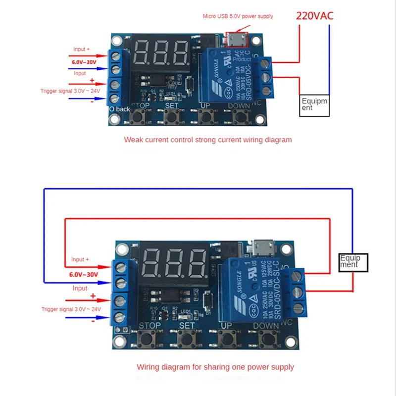 6-30 В постоянного тока Поддержка Micro-USB 5 Светодиодный дисплей Автоматизация Цикл