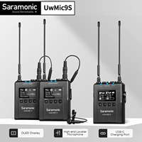 saramonic uwmic9s kit12 uhf wireless 2 person microphone system for dslr camera camcorder broadcast vlog journalism