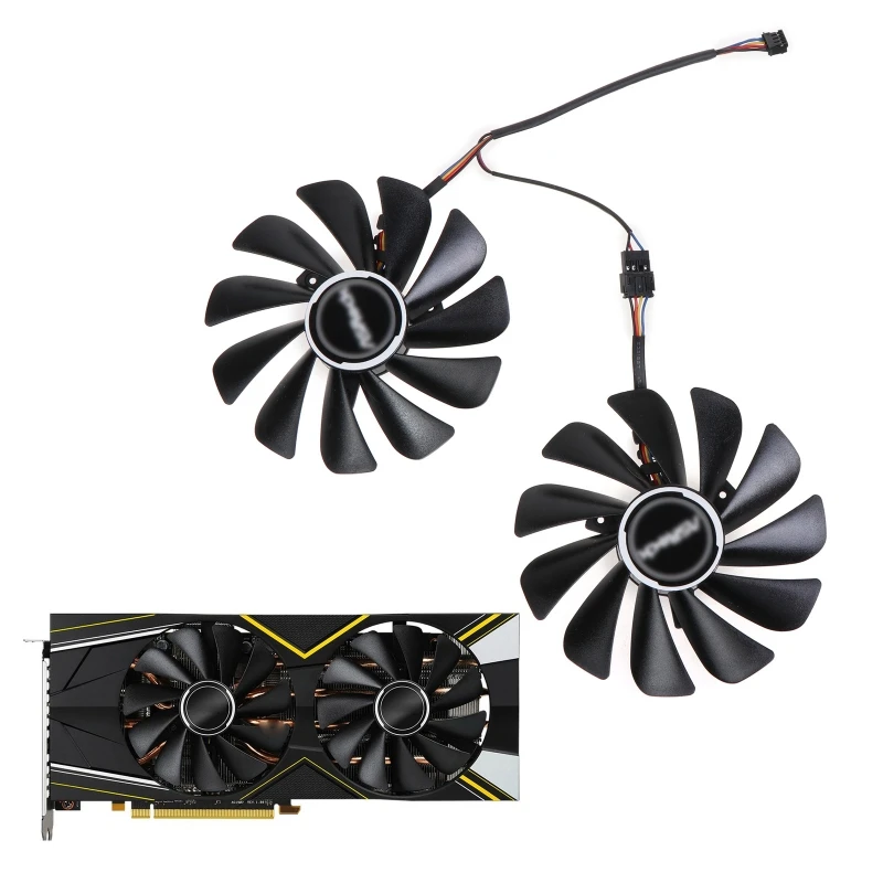 

M2EC 2pcs/set 95mm CF1010U12S FDC10U12S9-C RX5700 GPU FAN For ASRock Radeon RX 5700 XT 5700XT Graphics Card Cooling Fan