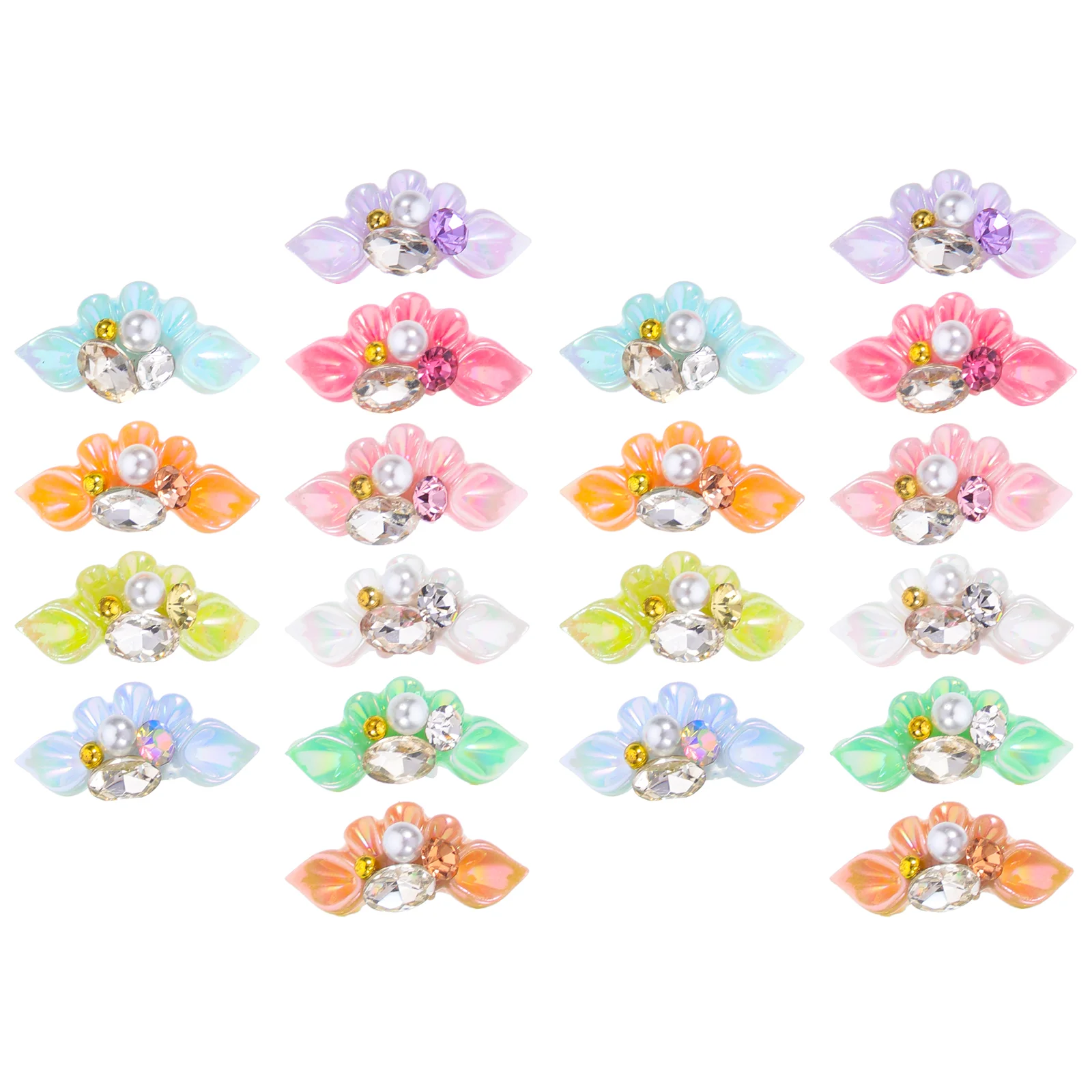 

Nail Charms Bling Manicure Flower Floral Rhinestones Resin Charm Sparkling Crystals Jewelries
