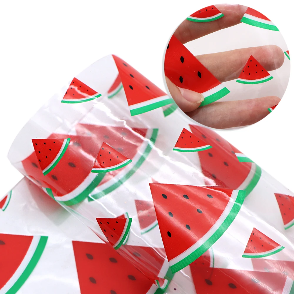 Прозрачная ПВХ ткань Фламинго вишня бабочка искусственная кожа виниловый