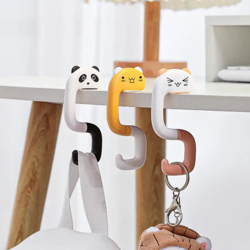 

Travel Portable Plastic Bag Cute Animal Hook for Hanging Decorative Table Purse Bag Hooks Wall Storage Holder Handbag Hanger