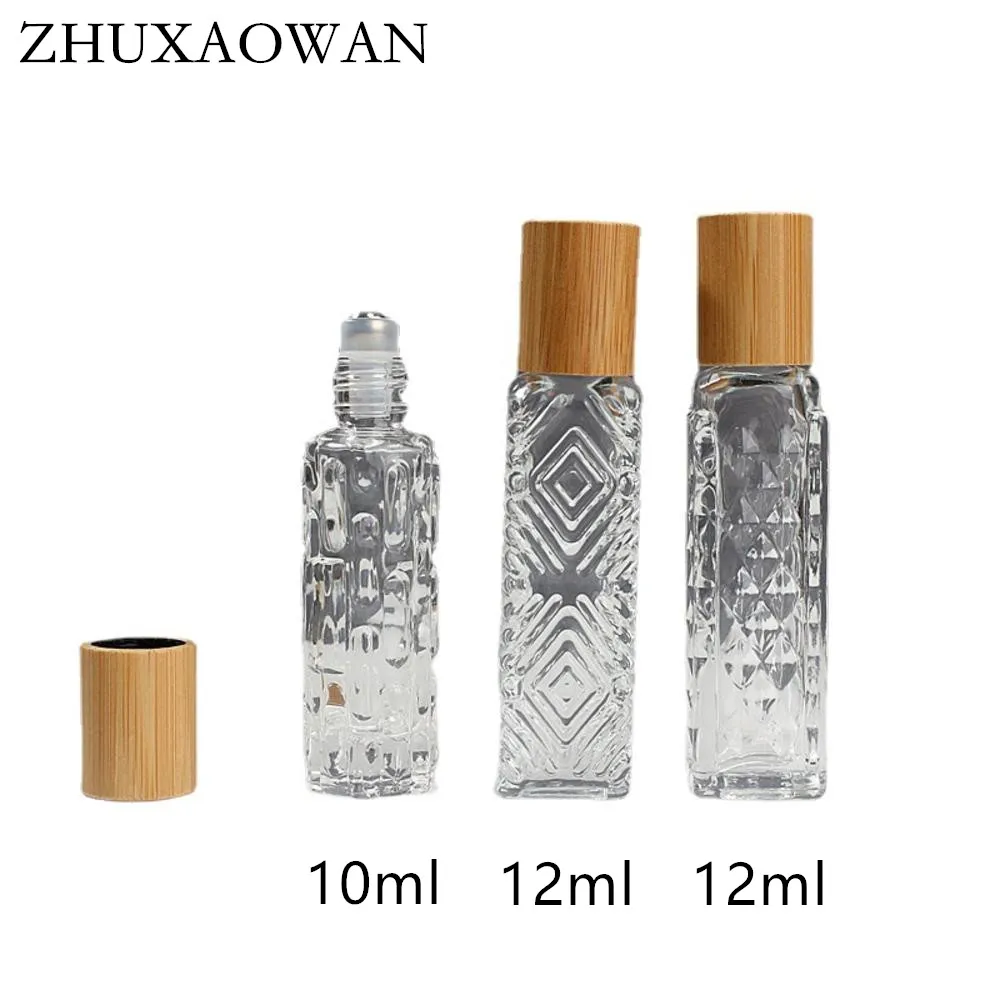 

10/12ml Perfume Bottles Roll On Bottles Portable Mini Essential Oil Glass Vials Travel Empty Bottle Refillable Liquid Container