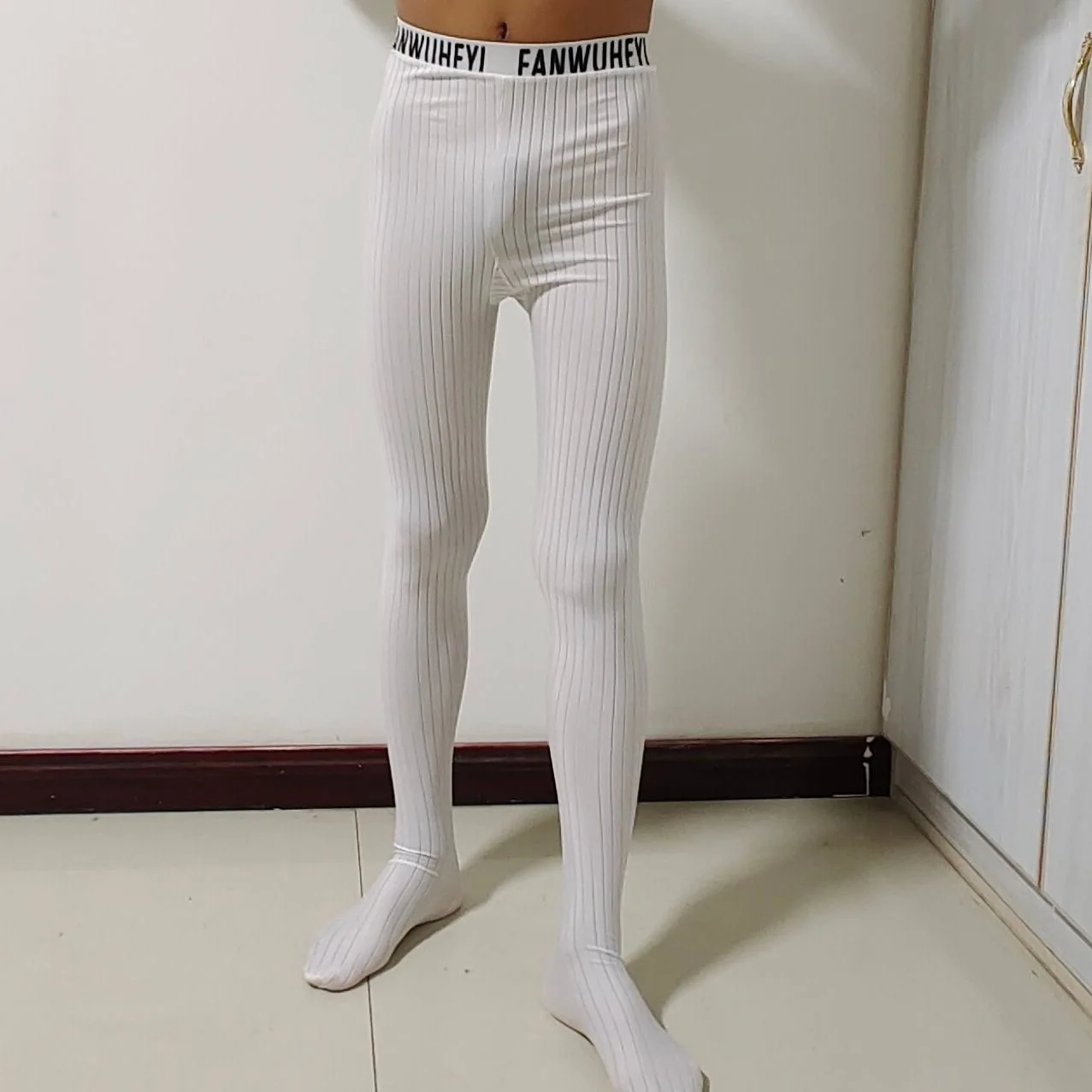 Summer Spring See Through Letter Print Plus Size Leggings Men's Sports Tights Elastic Fitness Pantyhose