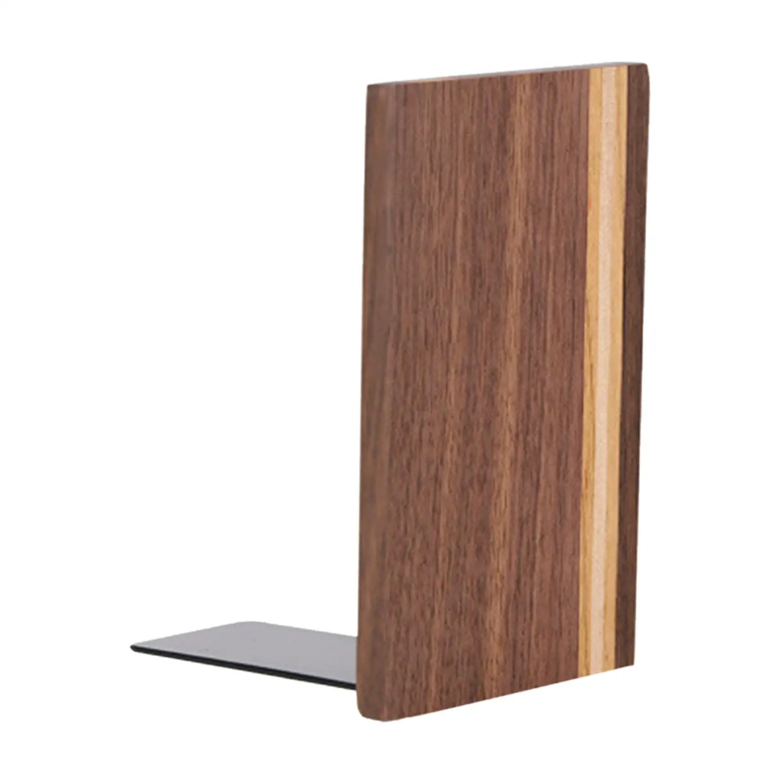 

Wooden Bookend Handmade Decoration Organiser Shelf Vertical Books Stopper for Vinyl Records Office Cookbooks Room Magazines