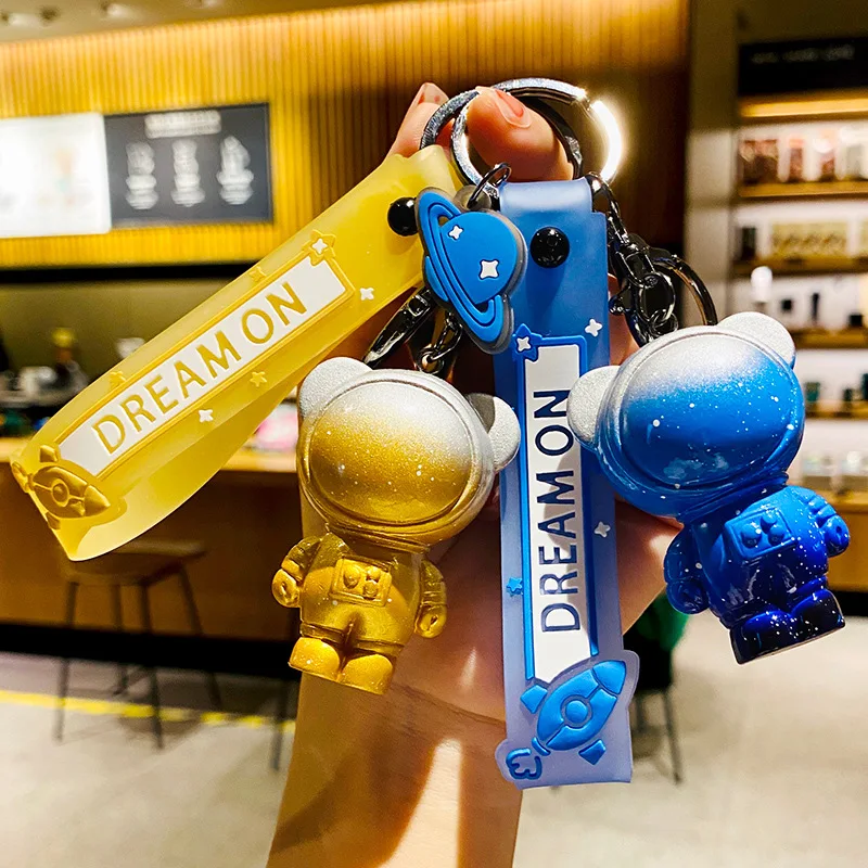 

XM-funny Cartoon creative interstellar exploration space bear doll trend personality keychain bag pendant accessories cool gift