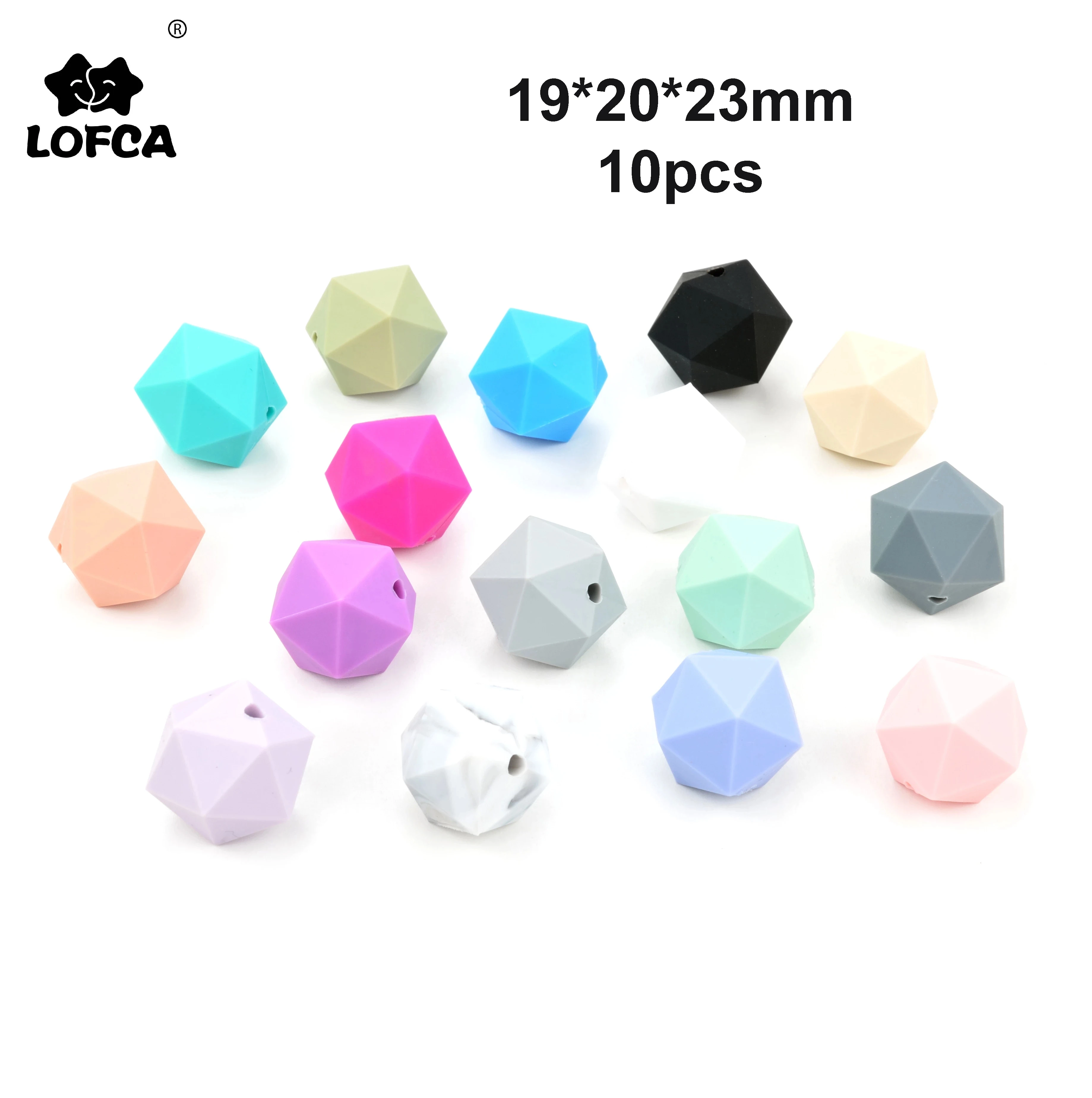 Фото LOFCA 10 шт. Icosahedron Прорезыватели для зубов СИЛИКОНОВЫЕ BPA-Free пищевого класса Силиконовые Прорезыватели для зубов изготовление подарков №1