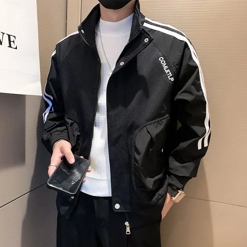 

2023 New Trendy Jackets Youth Popular Men Hundred Tide Harajuku Long-sleeved Square Collar Korean Fashion Jacket for Men coats