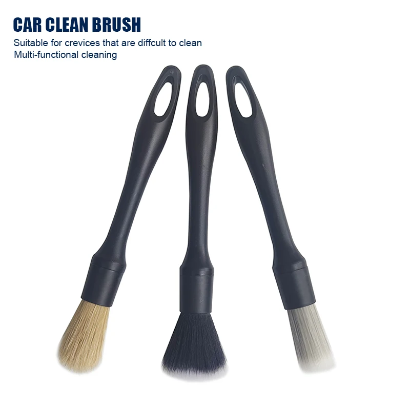 

3 Pcs Detailing Brush Set Car Cleaning Brushes Scrubber Brush For Car Leather Air Vents Rim Cleaning Dirt Dust Clean Tools