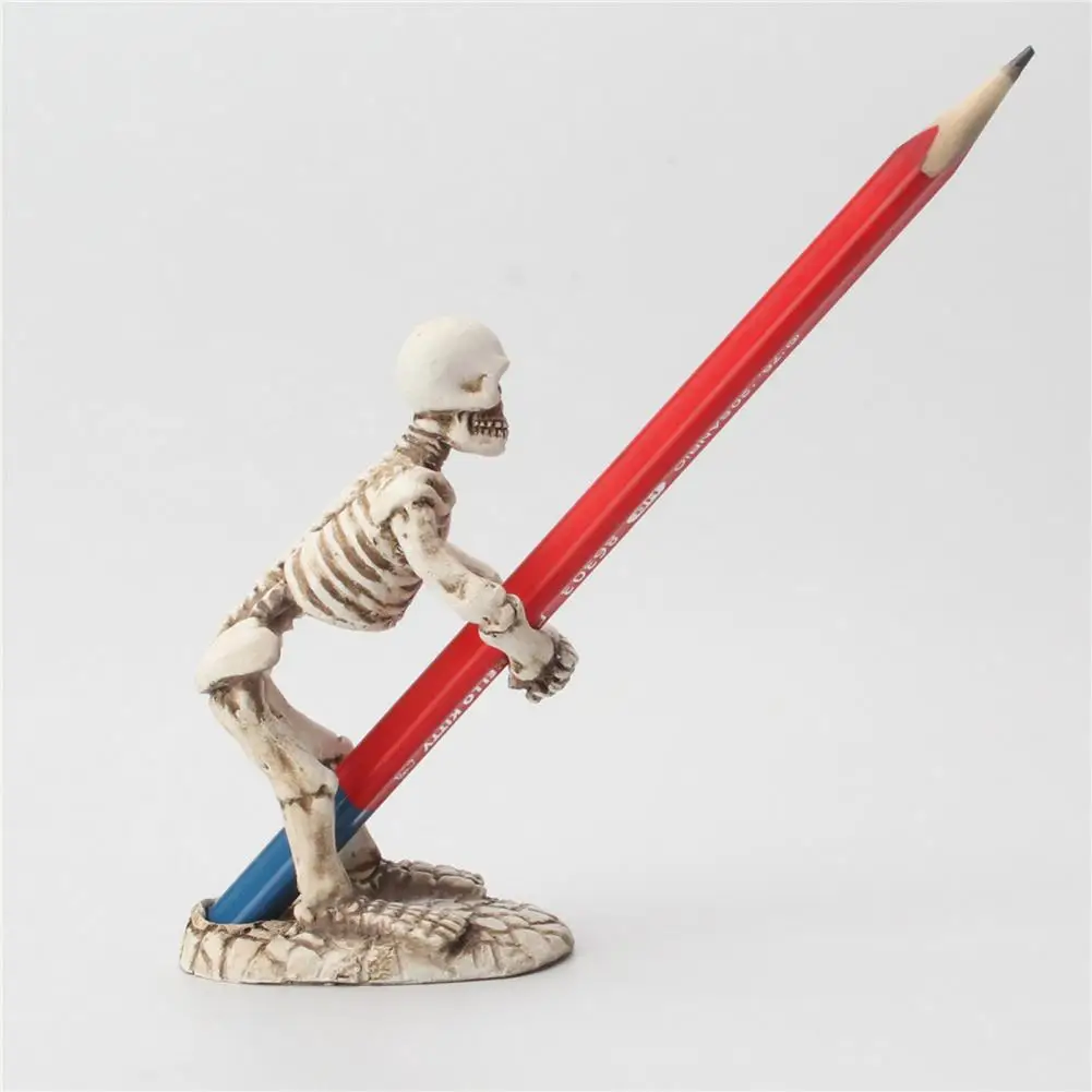 Статуэтка-Скелет из смолы держатель для ручек скульптура дома офиса настольное