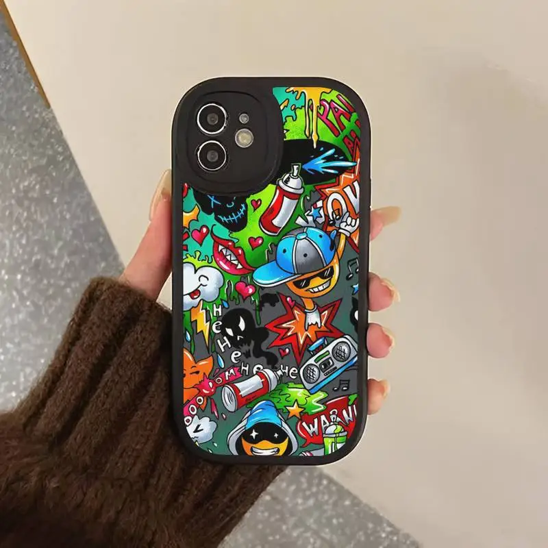 Anime Graffiti Phone Case Hard Leather Phone Case For iPhone 14 13 12 Mini 11 14 Pro Max Xs X Xr 7 8 Plus 6 6s