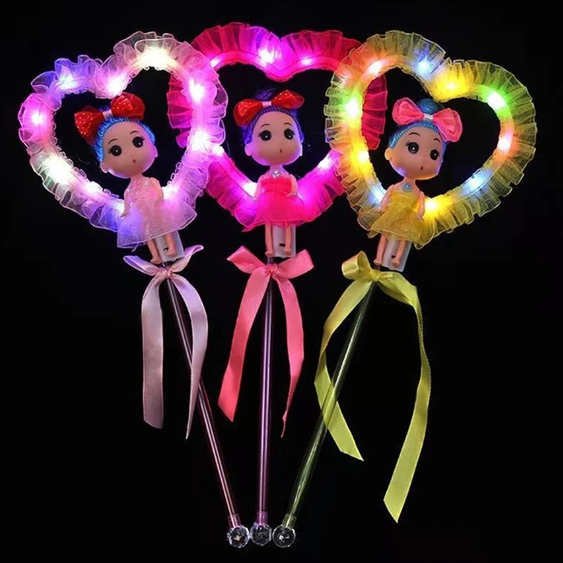 Детские светящиеся волшебные палочки для девочек 38 см звезда любовь сердце в