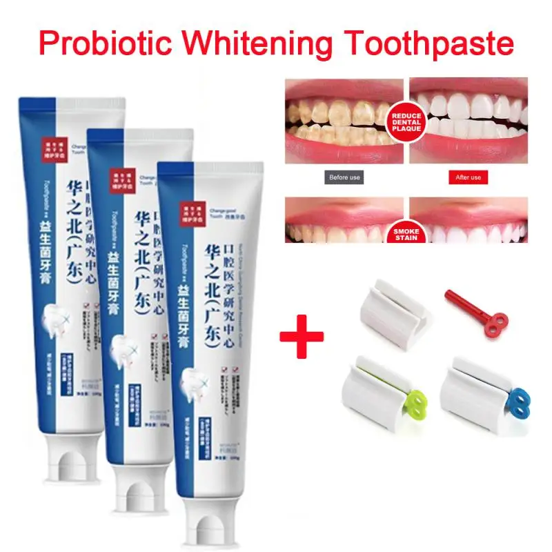 

Probiotic Whitening Toothpaste Quickly Repair Dental Caries Cavities Fresh Breath Mint Removal Bad Breath Dental Plaque Oral Car