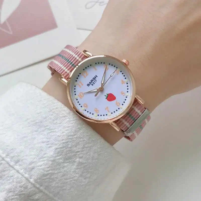 

Простые часы для женщин, роскошные часы, модные водонепроницаемые часы с тканевым ремешком, модные спортивные наручные часы