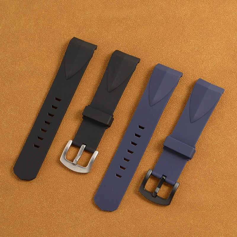 For Corum Admiral Cup Rubber Bracelet 22mm Watch Buckle Clasp Black Blue
