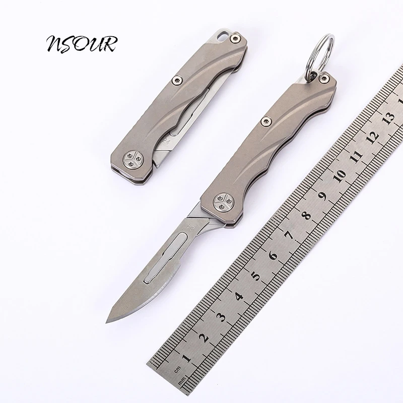 

G10 Titanium alloy folding knife professional scalpel utility knife carving carry-on express unboxing knife