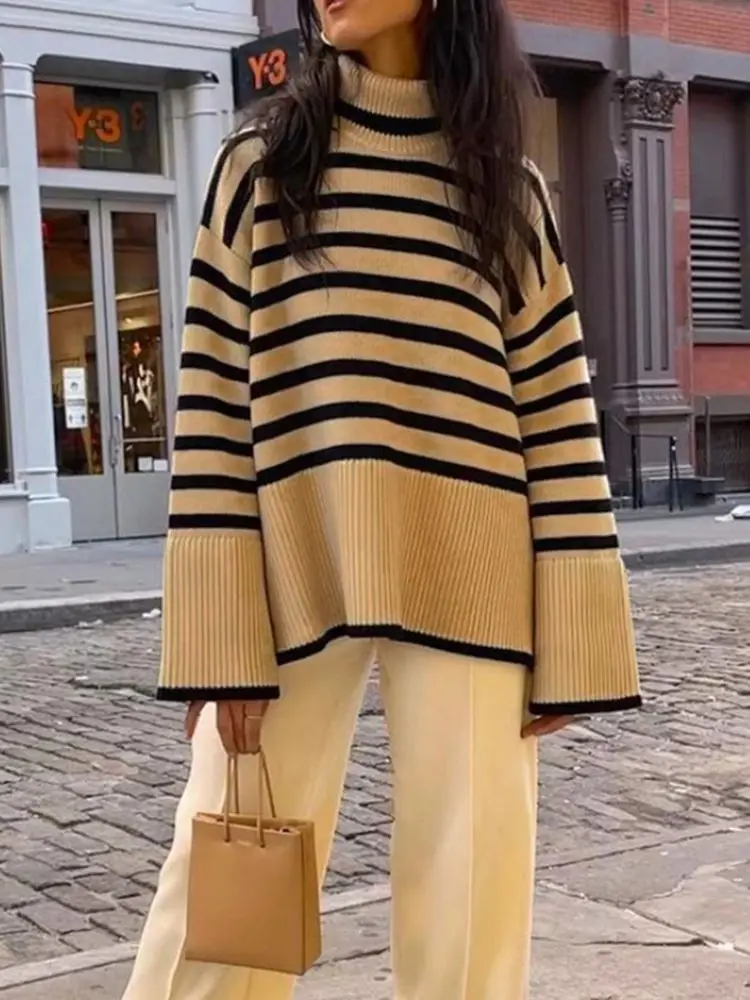 Новинка женский осенне-зимний свитер с высоким воротником Женский пуловер топы