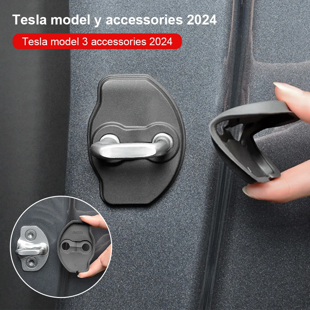 Новейшая защитная крышка дверного замка Tesla Model 3 Y 2016-2024 [Carbon Edition] защита от