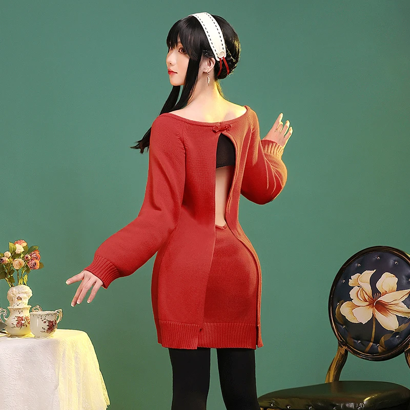 

COSLEE SPY×FAMILY Yor Forger Cosplay Costume Daily Wear Dress Uniform Halloween Party Outfit Women Role Play Clothing NEW