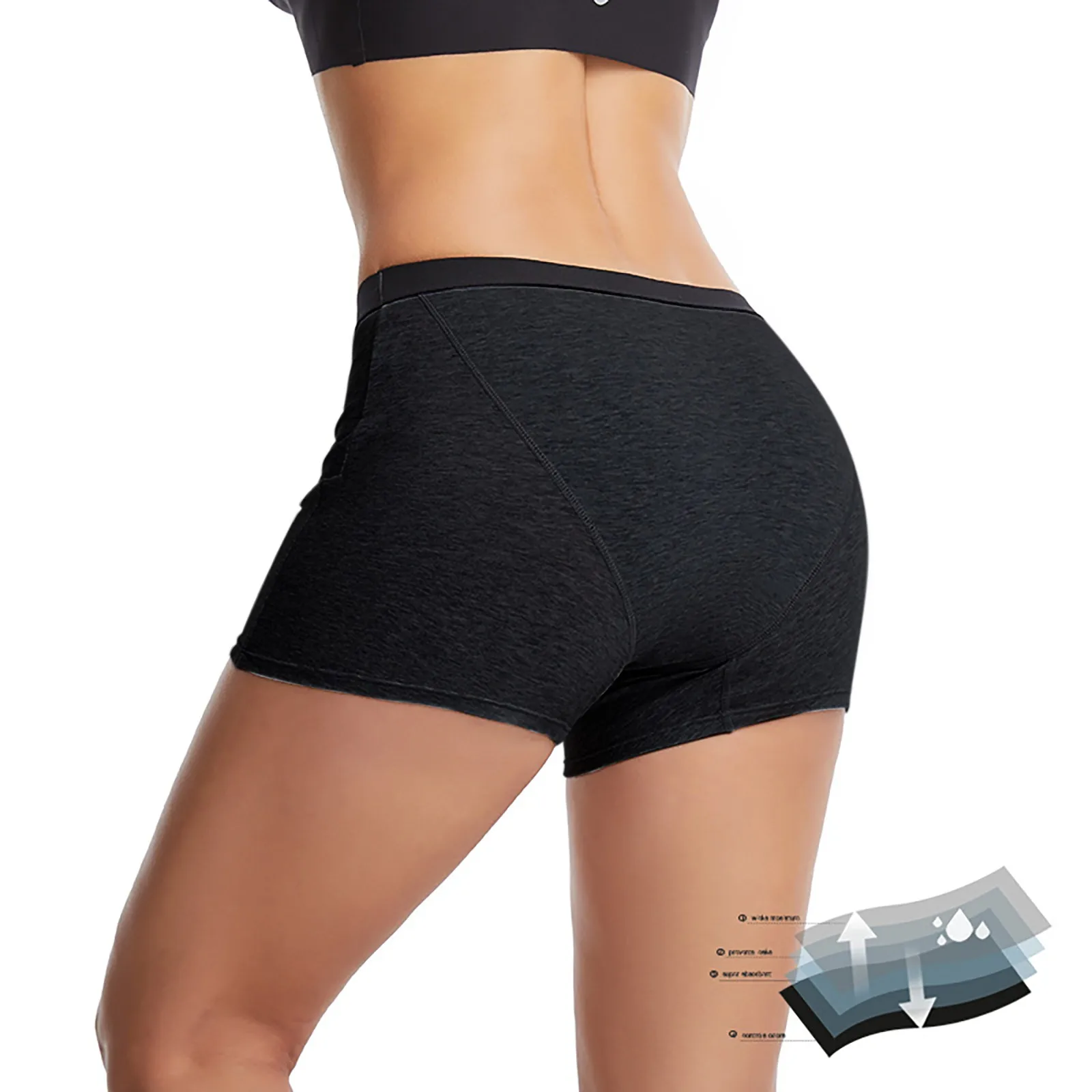 

Women Four Layer Leak Proof Menstrual Panties Cotton Mid Waist Box Underpants Sport Menstrual Panties Soft Intimates Lingerie