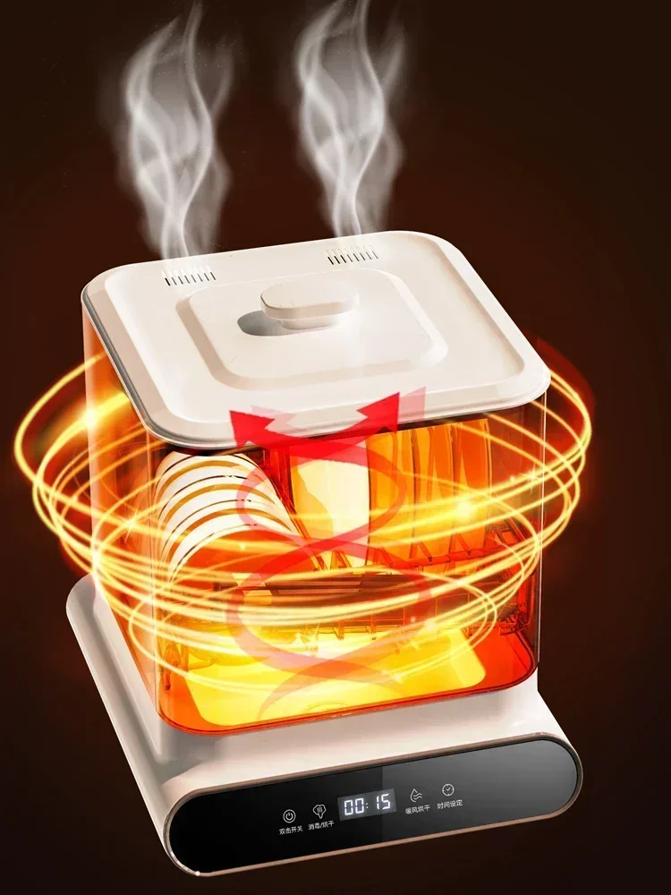 Goede Vrouw Huishoudelijke Kleine Desinfectie Teller Type Hoge Temperatuur Stoom Keuken Servies Drogen Mini Kast