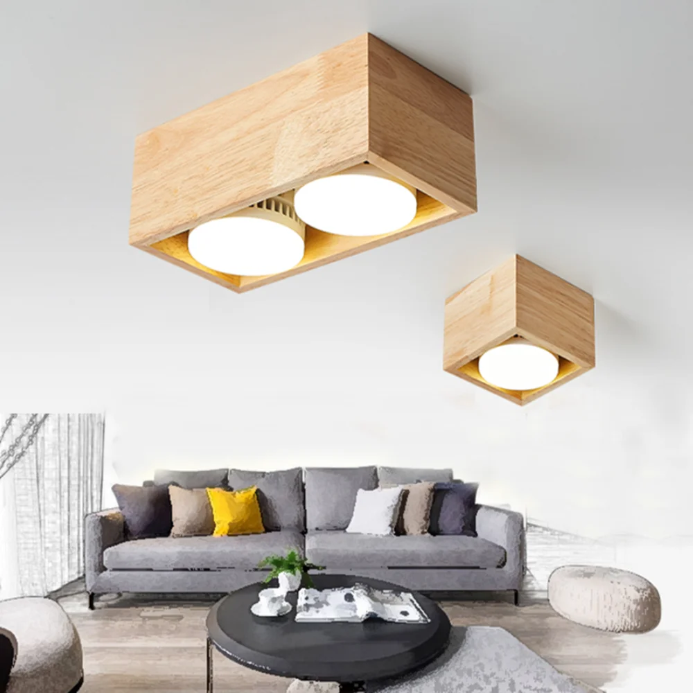

Thrisdar 7W 12W Wooden Surface Mounted LED Downlight Kitchen Foyer Bedroom Corridor LED Ceiling Spotlight Nordic Ceiling Light