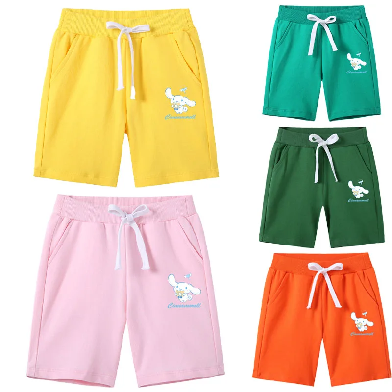 

Kawaii Sanrio аниме Cinnamoroll детские шорты 2023 Новинка на лето для мальчиков и девочек спортивные повседневные Пять брюк детская одежда