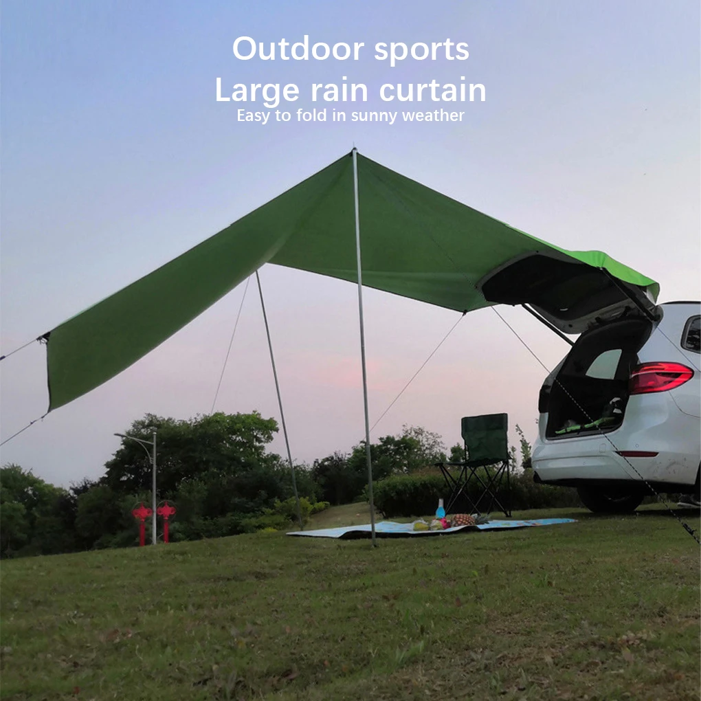 

Car Tent Waterproof Portable Rooftop Shelter Awning Camping Beach Accessories Family Sun-proof Side Green 300150cm