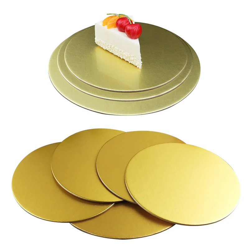 2/3pcs Round Cake Boards Gold Paper Cakeboard Base Cupcake Dessert Tray Cake Hard Paper Pad Cake Decorating Baking Tool