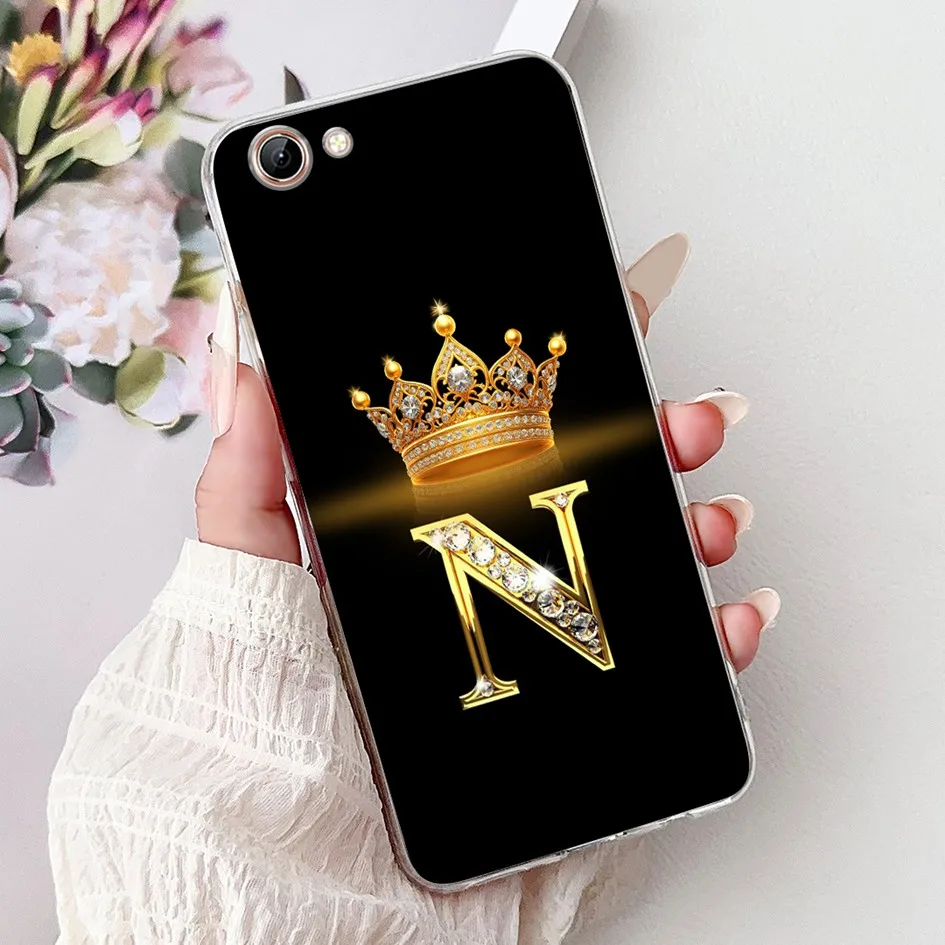 For Vivo Y71 Y71i Y71A Case 1724 1801 1801i Cover Cute Initial Letters Soft Silicone Shockproof Bumper VivoY71 Y 71 4G Funda
