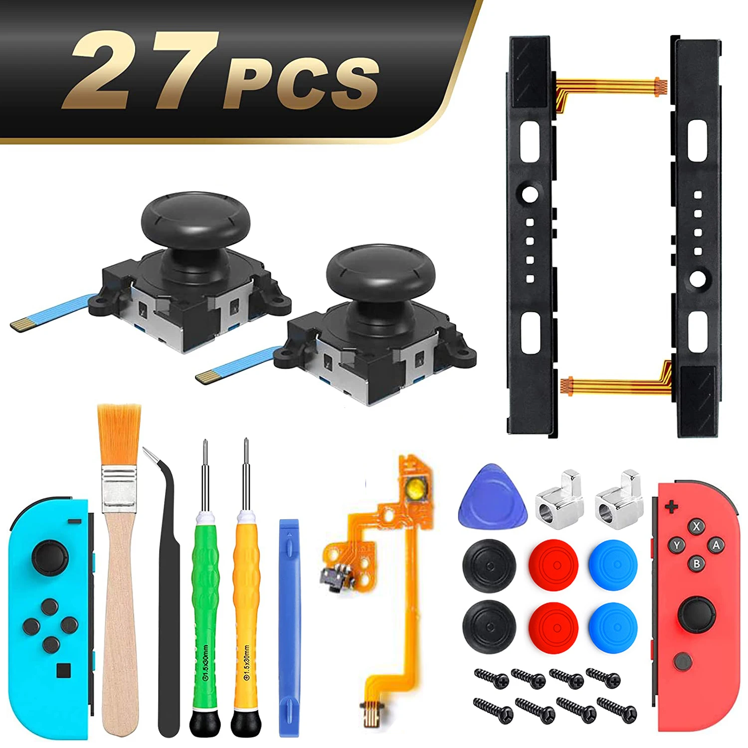NS S/Oled Controller Left/Right Joystick Replacement Repair Kit for Nintendo Switch Lite JoyCon Slider Lock Buckles Accessories