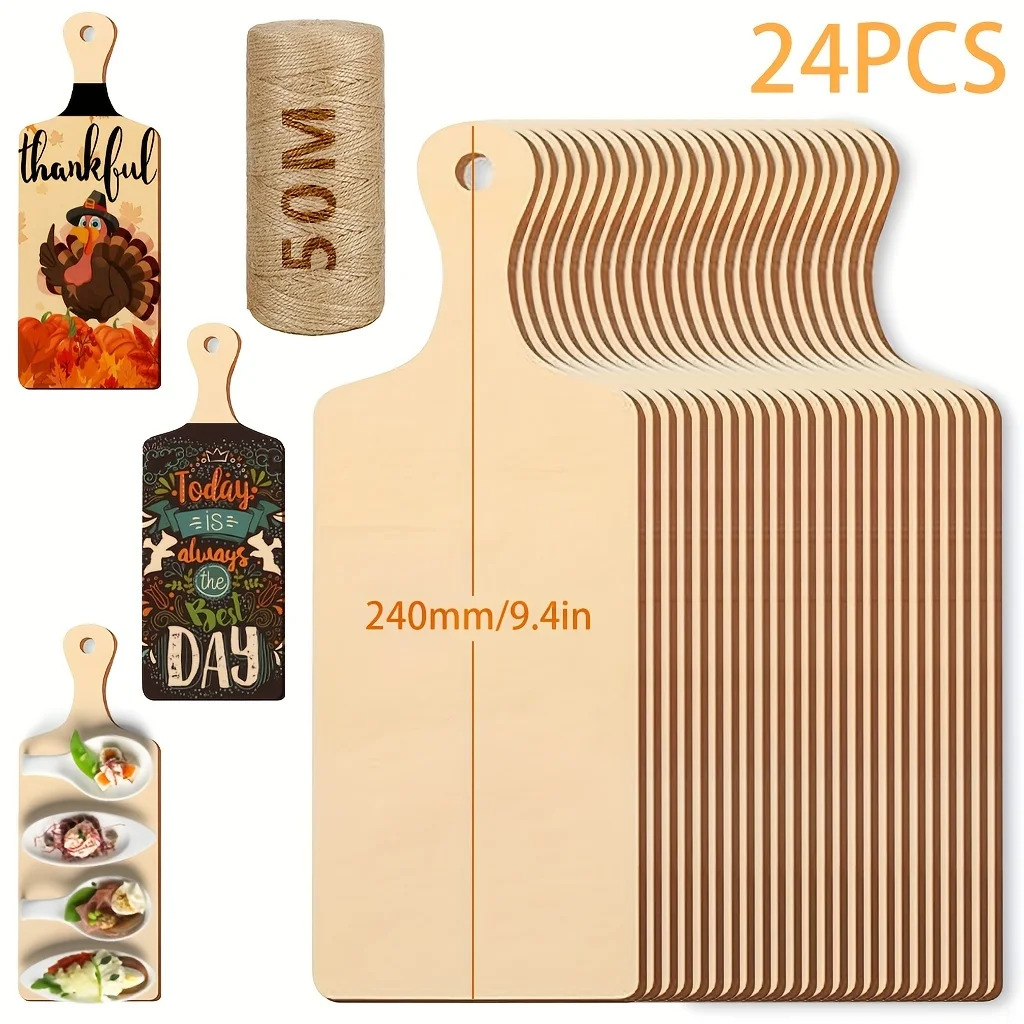 6 шт./12 шт./24 шт. (длинная ручка 9 4x3 5 дюйма) мини-разделочная доска из пеньковой