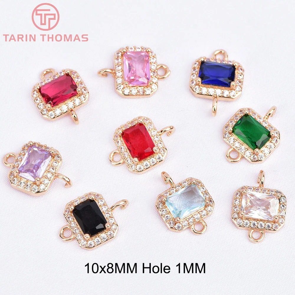 (6814) 6 шт. 10 мм 24 К цвета шампанского золотого латунь со стеклянным двойным