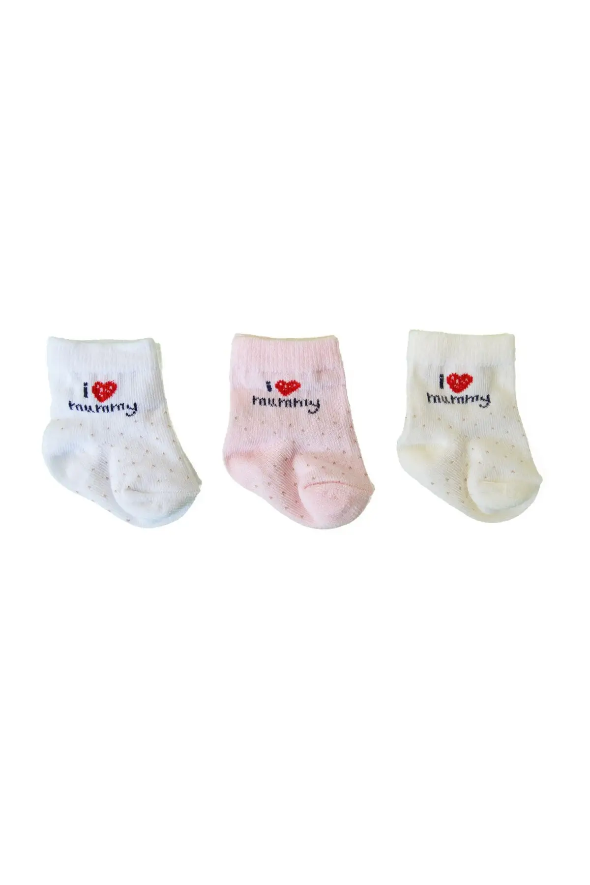 

Baby girl ecru pink printed 3-piece socket socks 9509 underwear
