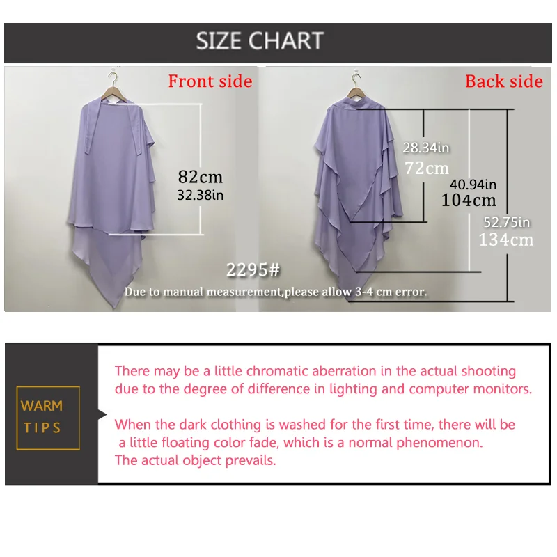 Womens Muslim Hijab Fashion Three-layer Scarf Shawl Prayer Headscarf Middle East Saudi Arabia Islam Ramadan Abaya Headdress