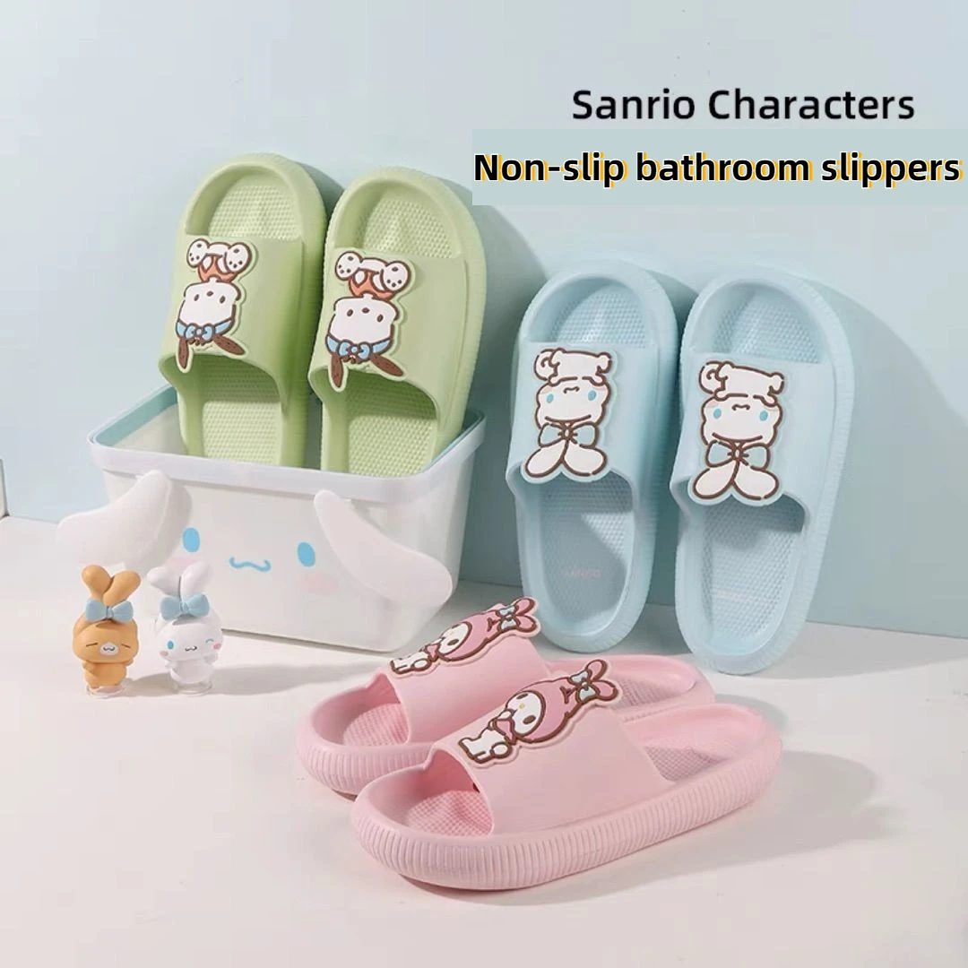 

Sanrio Симпатичные женские Тапочки для ванной на толстой подошве увеличивающие рост Мультяшные милые блестящие туфли в стиле коричной мелодии