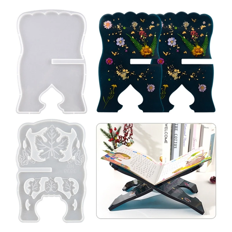

Folding Book Stand Silicone Mold Vintage Bookshelf Organizer Silicone Mold