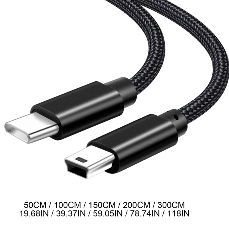 Разъем Type-C на Mini USB шнур-адаптер провод кабель для быстрой зарядки переноски ходу