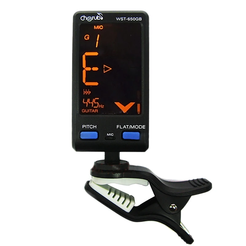 

Cherub WST-650GB Professional Guitar Clip On Tuner Chromatic Digital Tuner Large Clear LCD Display For Acoustic Guitar/Bass