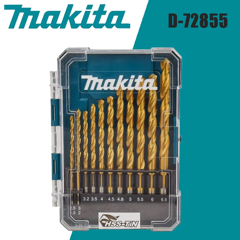 

Makita D-72855 HSS TIN Сверло Eco Set 13-компонентная спиральная дрель Влагостойкие сверла по дереву высокой твердости Аксессуары для электроинструментов