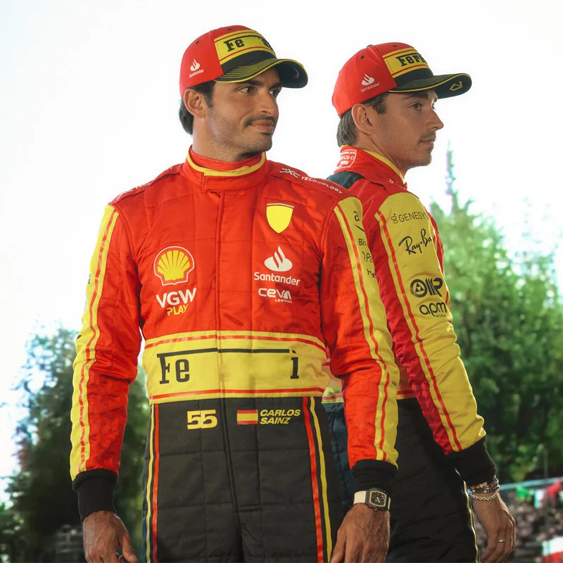 

Leclerc & Sainz Fan Top Formula Scuderia Team 2023 Monza GP Special Edition Jacket Oversize Racing Suit #Italian GP Team Wear