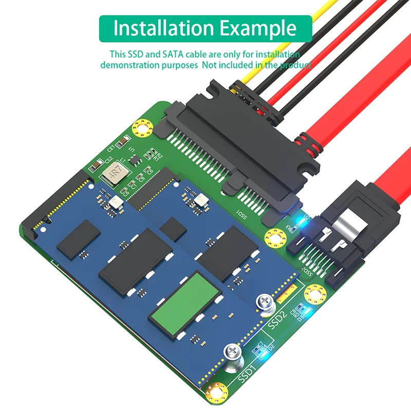 Двойной адаптер M.2 B Key на Dual SATA3.0 плата преобразователя внешняя Плата расширения M2