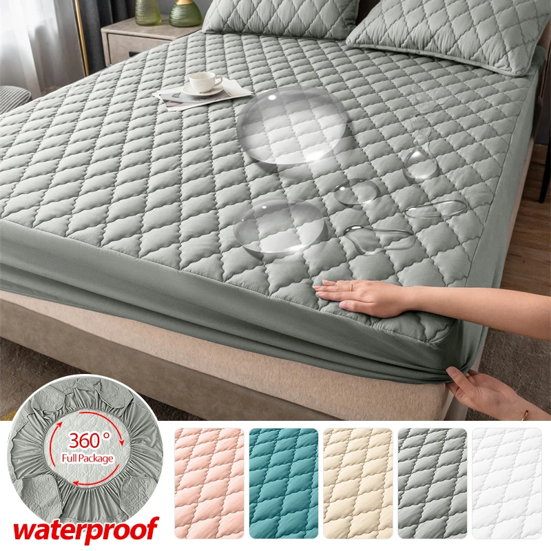 

Waterproof Mattress Cover For Bed Jacquard Elastic Double Thickened Mattress Protector Non-slip Bedspreads For Home Decor