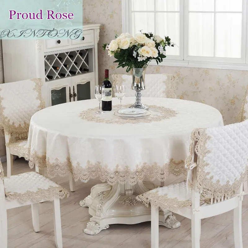 

Yaapeet European Lace Tablecloth Rectangular Modern Wedding Decoration Table Cloth High-grade Jacquard Round Table Cover