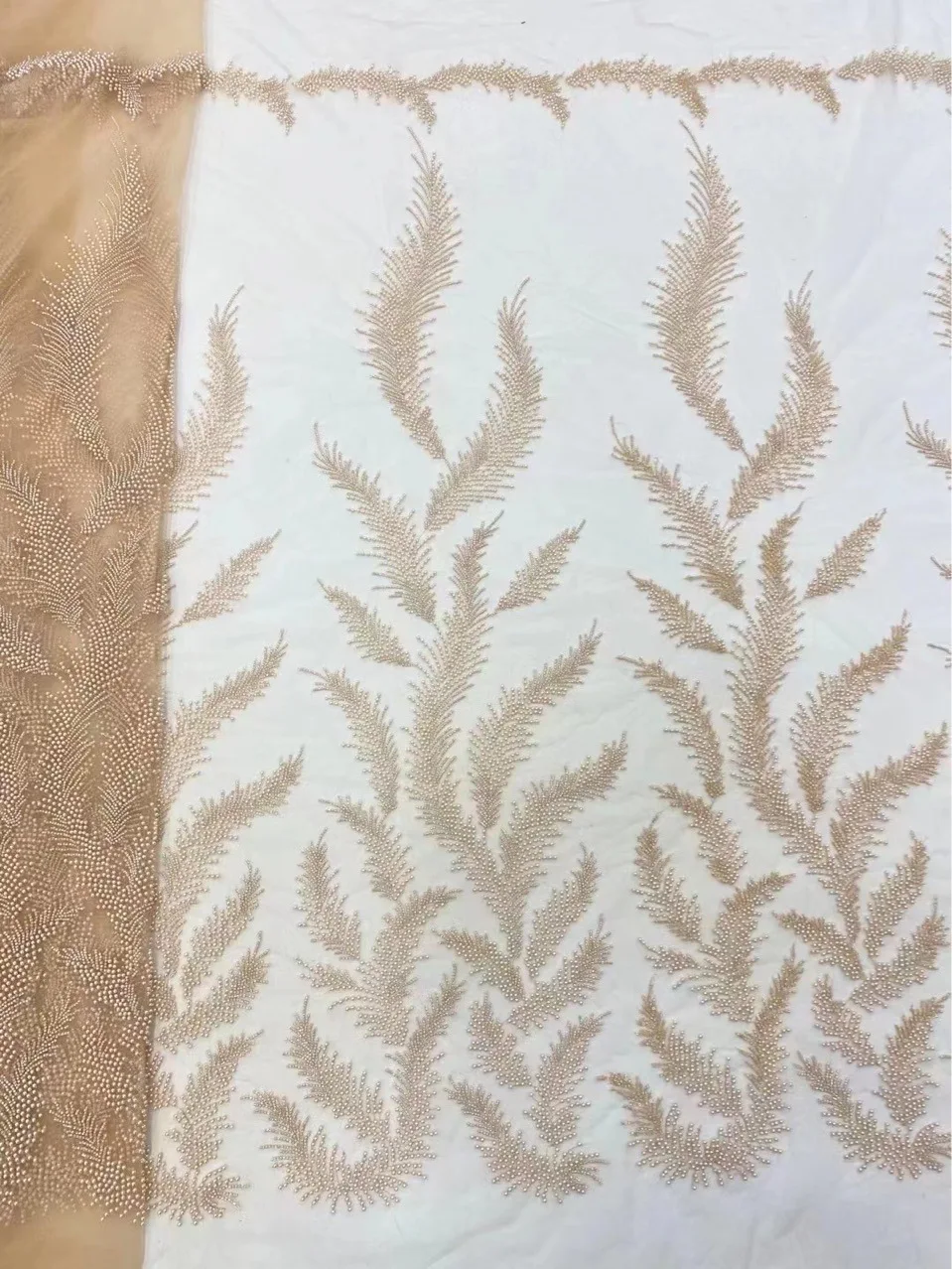 

Перьевые стильные жемчужины, украшенные блестками, бежевые, белые, золотые, 1 ярд, новинка 2022