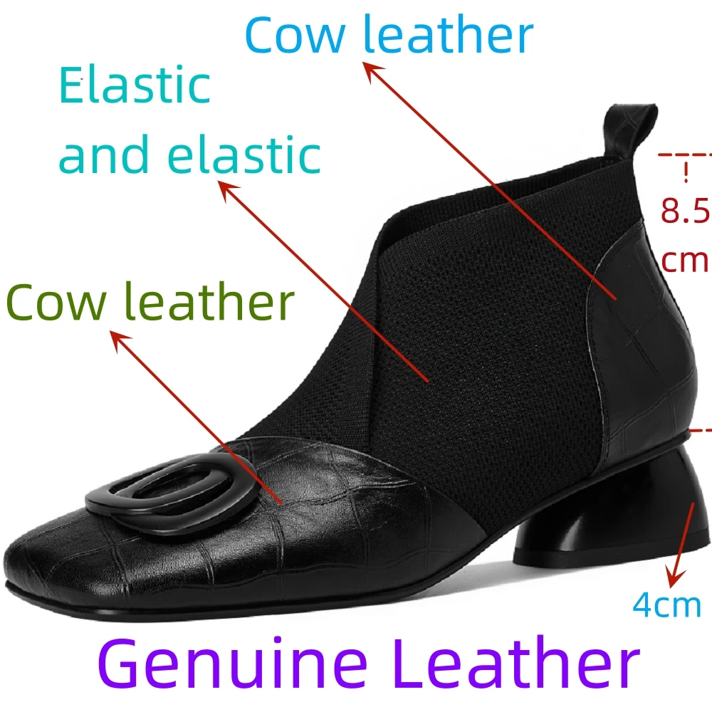 【JOCHEBED HU】Брендовые женские ботильоны из натуральной кожи ручной работы на