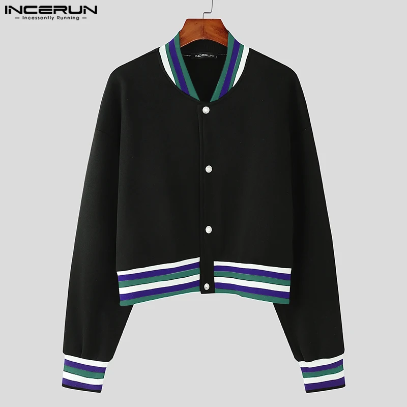 Мужские повседневные теплые пальто INCERUN 2024 топы с длинными рукавами и